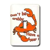 Shellfish - Dont be crabby have a beer - Light Switch Covers - single toggle switch