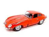 1961 Jaguar E Coupe diecast model car 1:18 scale die cast by Burago - Silver 12044