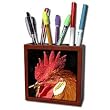Cassie Peters Chickens - Leghorn Rooster by Angelandspot - Tile Pen Holders-5 inch tile pen holder