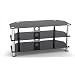 MountRight GT4 Unit TV Stand For 37" 40" 42" 43" 45" 46" 47" 48" 50" Inch LED, LCD & Plasma Screen - Black Glass/Silver Legs