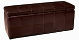 Baxton Furniture Studios Full Leather Storage Bench Ottoman, Espresso Brown