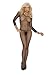 Elegant Moments Women's Long Sleeve Fishnet Bodystocking with Open Crotch