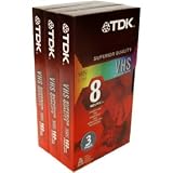 TDK T160RVS3 VHS Video Tape Standard Grade up to 8 Hours - 3 Pack
