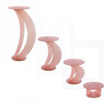Spinnaker Pink Frosted Cake Display Stand - 500mm high.