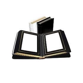 Classic Album Princess Series Album, White Leather Cover with 9 Library Bound Black Pages, Holds 18 4x6 Prints