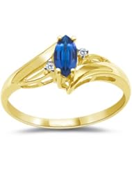 0.02 Cts Diamond & 0.20 Cts Tanzanite Ring in 14K Yellow Ring