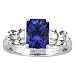 14k White Gold Cushion Tanzanite and Diamond Ring 2.95 TCW