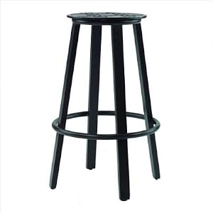 Cast Top Bar Stool Style: Rialto Sunburst Top in Antique Black Walnut Finish