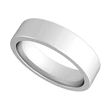 14k White Gold 5mm Classic Plain Flat Wedding Band Ring
