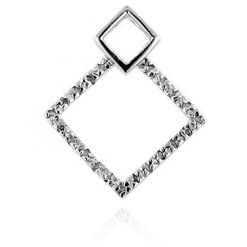 Click here to buy .925 Silver Fashion Art Deco Pendant w Diamond Chips by ToltecTraders.com.