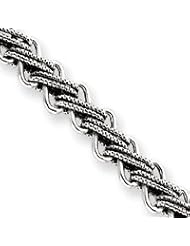 Sterling Silver Antiqued Fancy Link Bracelet QG1614-7.5"