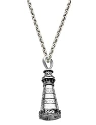 Bodie Island Sterling Silver Lighthouse Bell 18 Inch Necklace