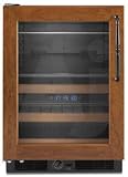 KitchenAid Architect Series II KBCO24LSBX 24 Under-the-Counter Beverage Center with a 22-Wine Bottle Storage Capacity, 3 Temperature Zones & Requires Overlay Panel: Left-Swing Door