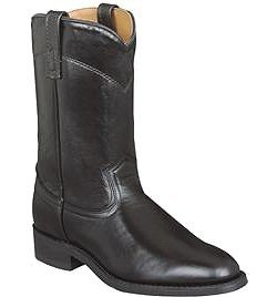 Men's Laredo Black Leather Foot Cowboy Boots