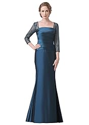 Mermaid Square Neck Satin/Taffeta/Tulle Mother-of-the-Bride Dress/Wedding Dress 