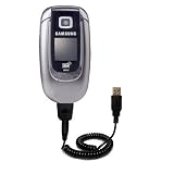 Coiled Power Hot Sync and Charge USB Data Cable w/ Tip Exchange for the Samsung SGH-E360 - Gomadic Brand