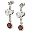 Detroit Red Wings Rhodium Logo Earrings