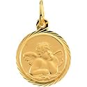 14k Yellow Gold Angel Pendant 8mm