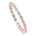 Rose Gold-Tone Plated Stackable Endless Eternity Ring Cubic Zirconia Sterling Silver 925 (Sizes 3-15)