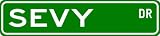 SEVY Street Sign ~ Personalized Family Lastname Sign ~ Gameroom, Basement, Garage Sign ** - B000N17WX4
