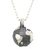 Sterling Silver Earth Globe World Necklace