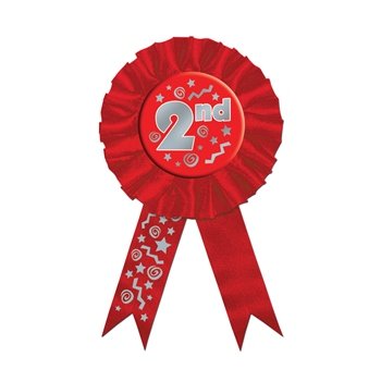 2nd Award Ribbon (red) Party Accessory (1 count)