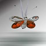 Crystal Hanging Butterfly w/ Amber Wings #29100-A