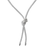 Sterling Silver Y Neck Lariat Braided Mesh 20in Necklace - Artisan Handcrafted in Mexico
