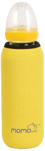 Momo Baby 3-Pack Standard Thermal Glass Bottle Huggers, Yellow, 8 Ounce