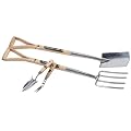 Draper Expert 89903 Stainless Steel Border Fork and Spade Set with FSC-Certified Ash Handles and Free Transplanting Trowel and Weeder