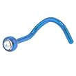 Grade 23 Titanium Teal Crystalline Gem Nose Ring