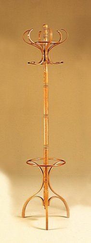 Kitchen: Oak finish wood coat rack with umbrella stand