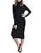 Firpearl Women's Ribbed Turtleneck Long Sleeve Maxi Long Sweater Dress