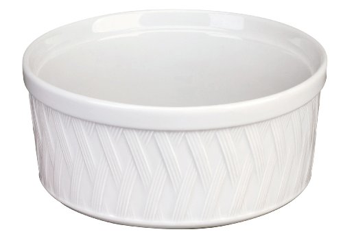 Deshoulieres Louisiane 3-1/2-Inch by 7.8-Inch Round Souffle, White Embossed