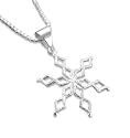 Sterling Silver Sparkling Frosty White Winter Snowflake Charm Pendant Necklace 18"