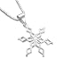 Sterling Silver Sparkling Frosty White Winter Snowflake Charm Pendant Necklace 18"