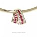 Ladies Solid Yellow Gold Slide Pendant Red Ruby Diamond