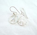 Sterling Silver Peace Sign Earrings