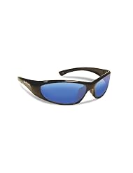 Flying Fisherman Fluke Jr. Angler Polarized Sunglasses (Shiny Black Frame, Smoke Blue Mirror... by 