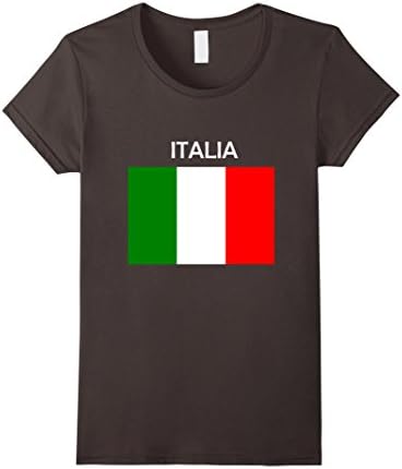 Women's Italian Italia Flag Italiano Italy National Colors T-Shirt Small Asphalt