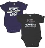 NFL Team Newborn Baby Gerber Two Pack Short Sleeve Bodysuit Creepers (3-6 Months, Baltimore Ravens)