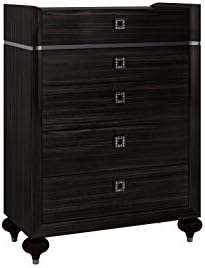 Creative Furniture Vanessa Chest of Drawers with Swarovski Crystals, Ebony/Black