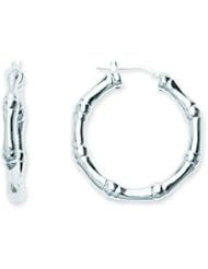 Sterling Silver Bamboo Hoop Earrings