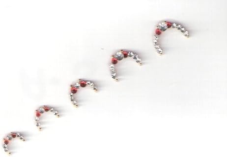 Silver &amp; Red nail stickers.