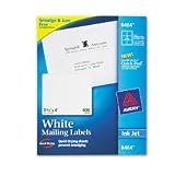 Avery 8464 White ink jet mailing labels, 3-1/3 x 4, 600 per box
