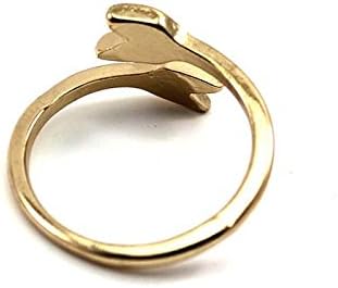 HuaYang Lady Girl Attractive Alloy Double Arrow Ring Finger Rings Xmas Gift(Gold)