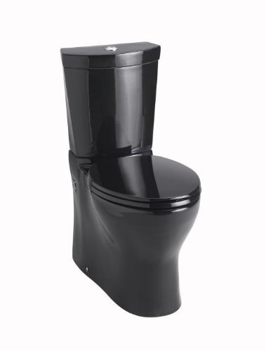 Kohler K-3654-7 Persuade Two-Piece Elongated Toilet with Dual Flush Technology, Less Seat, Black Black On Sale