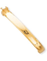 14k Gold 7.7mm Polished Solid Hinged Bangle Bracelet