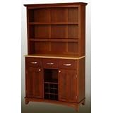 Cherry Buffet w/ Open Hutch & Natural Wood Top (Cherry) (71.5H x 44W x 16.5D)