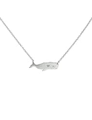 925 Sterling Silver Love Whale Charm Pendant Necklace